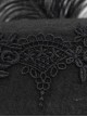 Gothic Style Exquisite Mesh Lace Ribbon Three Dimensional Flower Feather Decoration Black Mid High Hat
