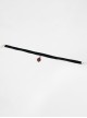 Gothic Style Simple Flocking Ribbon With Love Glass Pendant Decoration Black Adjustable Necklace