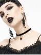 Gothic Style Simple Flocking Ribbon With Love Glass Pendant Decoration Black Adjustable Necklace