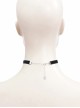 Gothic Style Simple Flocking Ribbon With Love Glass Pendant Decoration Black Adjustable Necklace
