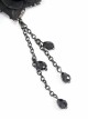 Gothic Style Exquisite Glass Pendant With Three-Dimensional Rose Black Ladies Sexy Long Earrings