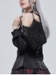 Gothic Style Lace Applique Beaded Front Center Decoration Adjustable Strap Black Daily Simple Bag