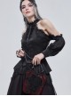 Gothic Style Lace Applique Beaded Front Center Decoration Adjustable Strap Red Daily Simple Bag