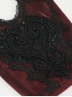 Gothic Style Lace Applique Beaded Front Center Decoration Adjustable Strap Red Daily Simple Bag
