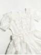 Fairy Summer White Mesh Yarn Flower Wedding Classic Lolita Puff Sleeves Bowknot Doll Collar Dress