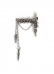 Punk Style Spike Pendant Metal Skull Chain White Brooch