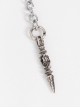 Punk Style Spike Pendant Metal Skull Chain White Brooch
