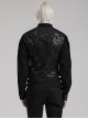 Gothic Style Elegant V Neck Vintage Metal Button Exquisite Velvet Dark Pattern Stitching Leather Black Vest