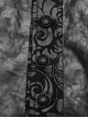 Gothic Style Elegant V Neck Vintage Metal Button Exquisite Velvet Dark Pattern Stitching Leather Black Vest