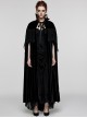 Gothic Style Unique Bat Collar Gorgeous Lace Appliques Splicing Retro Velvet Mysterious Black Cloak