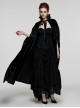 Gothic Style Unique Bat Collar Gorgeous Lace Appliques Splicing Retro Velvet Mysterious Black Cloak