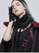 Gothic Style Soft Grain Plush With Detachable Lace Tie Black Velvet Scarf