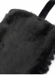Gothic Style Soft Grain Plush With Detachable Lace Tie Black Velvet Scarf