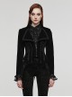 Gothic Style Elegant Large Lapel Gorgeous Lace Applique Vintage Velvet Black Slim Long Sleeves Tuxedo Coat