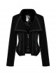 Gothic Style Elegant Large Lapel Gorgeous Lace Applique Vintage Velvet Black Slim Long Sleeves Tuxedo Coat