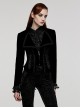 Gothic Style Elegant Large Lapel Gorgeous Lace Applique Vintage Velvet Black Slim Long Sleeves Tuxedo Coat