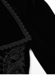 Gothic Style Elegant Large Lapel Gorgeous Lace Applique Vintage Velvet Black Slim Long Sleeves Tuxedo Coat