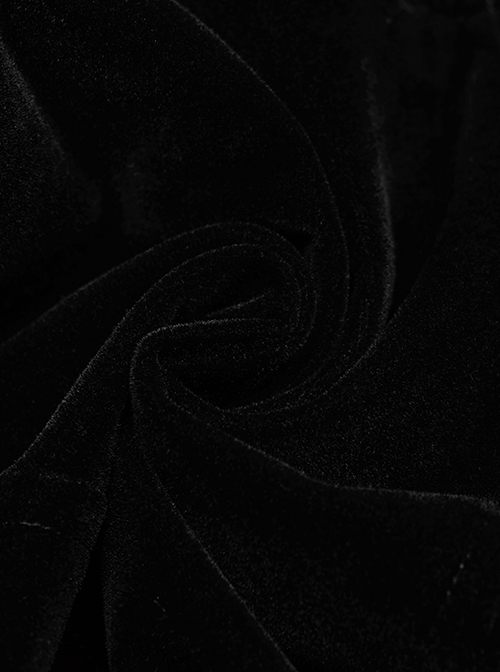 Gothic Style Elegant Large Lapel Gorgeous Lace Applique Vintage Velvet Black Slim Long Sleeves Tuxedo Coat