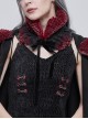 Gothic Style Soft Grain Plush With Detachable Lace Tie Red Velvet Scarf