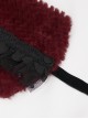 Gothic Style Soft Grain Plush With Detachable Lace Tie Red Velvet Scarf