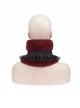 Gothic Style Soft Grain Plush With Detachable Lace Tie Red Velvet Scarf