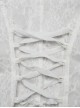 Gothic Style Elegant Lace Ruffles With Exquisite Pearl Buttons Retro White Long Puff Sleeves Slim Shirt