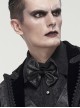 Gothic Style Handsome Flocking Crack Adjustable Black Bow Tie