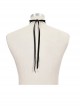 Gothic Style Handsome Flocking Crack Adjustable Black Bow Tie