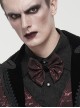 Gothic Style Handsome Flocking Crack Adjustable Red Bow Tie