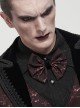 Gothic Style Handsome Flocking Crack Adjustable Red Bow Tie