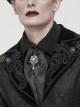 Gothic Style Handsome Printed Braided With Gem Brooch Black Men's Neck Scarf