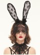 Gothic Style Sexy Lace Mysterious Rabbit Ears Half Covered Black Veil