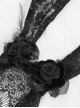 Gothic Style Sexy Lace Mysterious Rabbit Ears Half Covered Black Veil