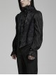 Gothic Style Elegant Lapel Exquisite Lace Ruffle Placket Jacquard Dark Pattern Black Fake Two Piece Vest
