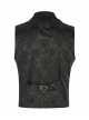 Gothic Style Elegant Lapel Exquisite Lace Ruffle Placket Jacquard Dark Pattern Black Fake Two Piece Vest