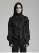 Gothic Style Elegant Lapel Exquisite Lace Ruffle Placket Jacquard Dark Pattern Black Fake Two Piece Vest
