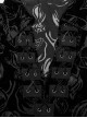 Gothic Style Lapel Gorgeous Flocked Devoured Mesh Vintage Mushroom Button Black Lantern Sleeves Shirt