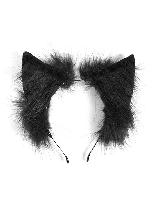 Gothic Style Sexy Plush Cute Cat Ears Black Personality Female Headdress