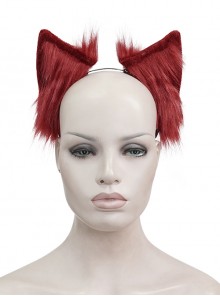 Gothic Style Sexy Plush Cute Cat Ears Red Personality Female Headdress