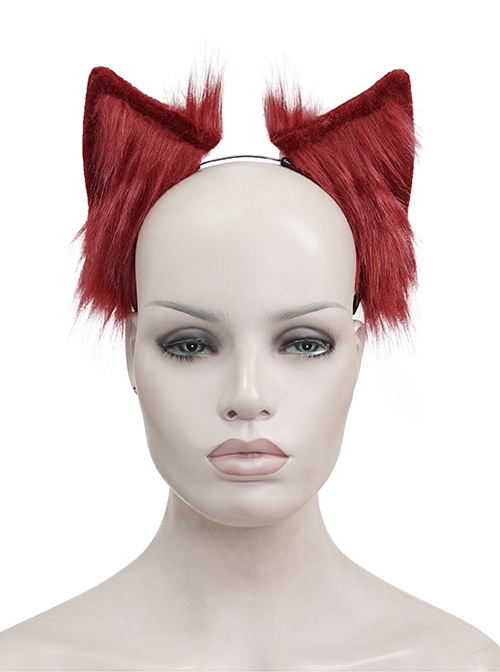 Gothic Style Sexy Plush Cute Cat Ears Red Personality Female Headdress