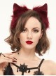 Gothic Style Sexy Plush Cute Cat Ears Red Personality Female Headdress