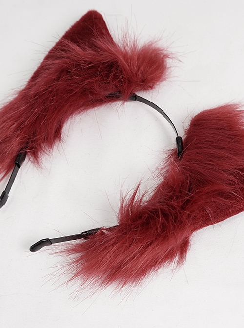Gothic Style Sexy Plush Cute Cat Ears Red Personality Female Headdress