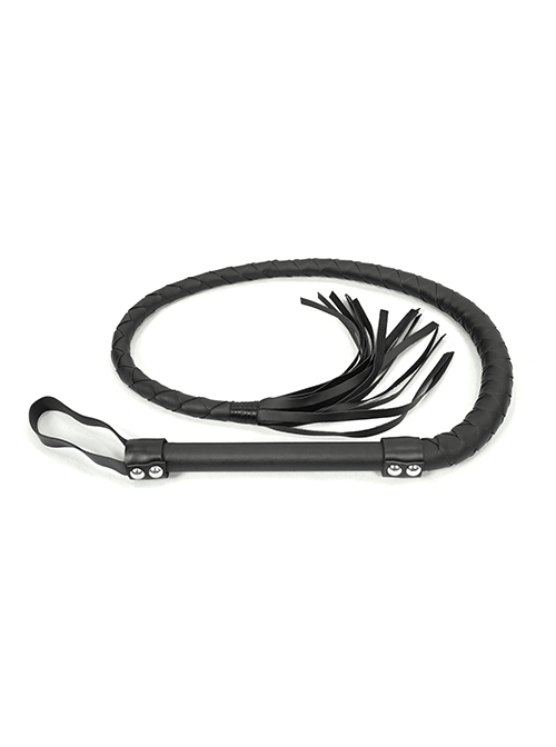 Gothic Style Sexy Imitation Leather Metal Handle Black SM Whip