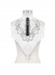 Gothic Style Exquisite Black Lace Embroidered Chiffon Layered Ruffles White Three Dimensional Collar