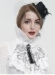 Gothic Style Exquisite Black Lace Embroidered Chiffon Layered Ruffles White Three Dimensional Collar