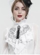 Gothic Style Exquisite Black Lace Embroidered Chiffon Layered Ruffles White Three Dimensional Collar