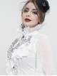 Gothic Style Exquisite Black Lace Embroidered Chiffon Layered Ruffles White Three Dimensional Collar