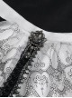 Gothic Style Exquisite Black Lace Embroidered Chiffon Layered Ruffles White Three Dimensional Collar