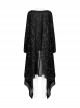 Gothic Style Unique Shining White Constellation Print Comfortable Cotton Light Flowing Black Shawl