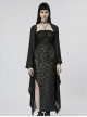 Gothic Style Unique Shining White Constellation Print Comfortable Cotton Light Flowing Black Shawl